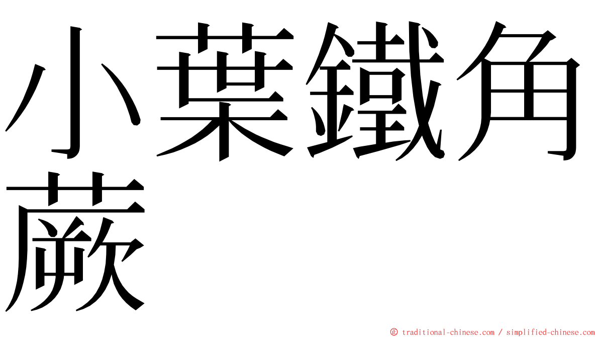小葉鐵角蕨 ming font