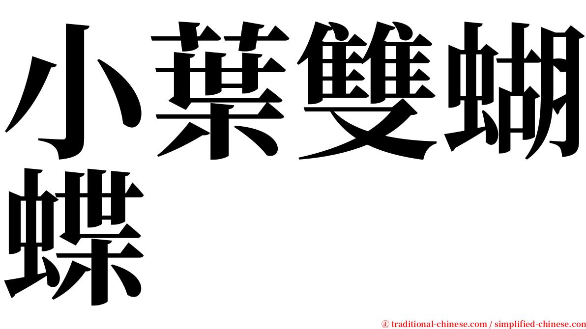 小葉雙蝴蝶 serif font