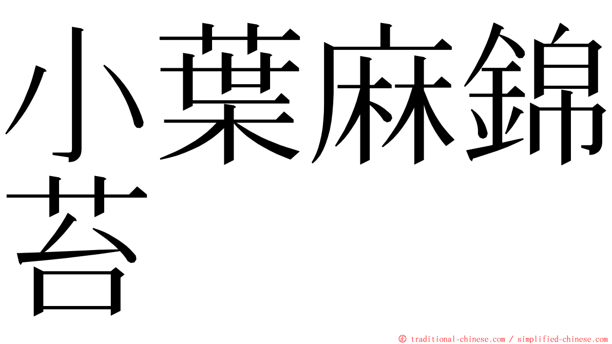 小葉麻錦苔 ming font