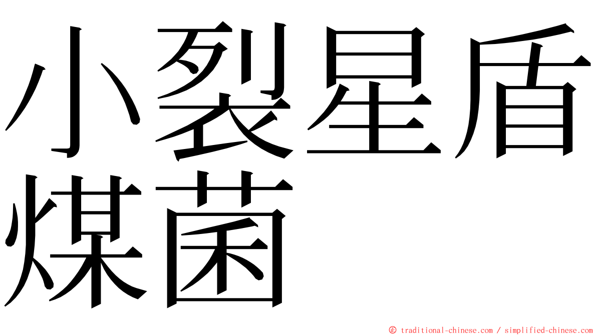 小裂星盾煤菌 ming font