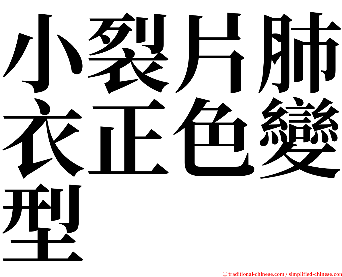 小裂片肺衣正色變型 serif font