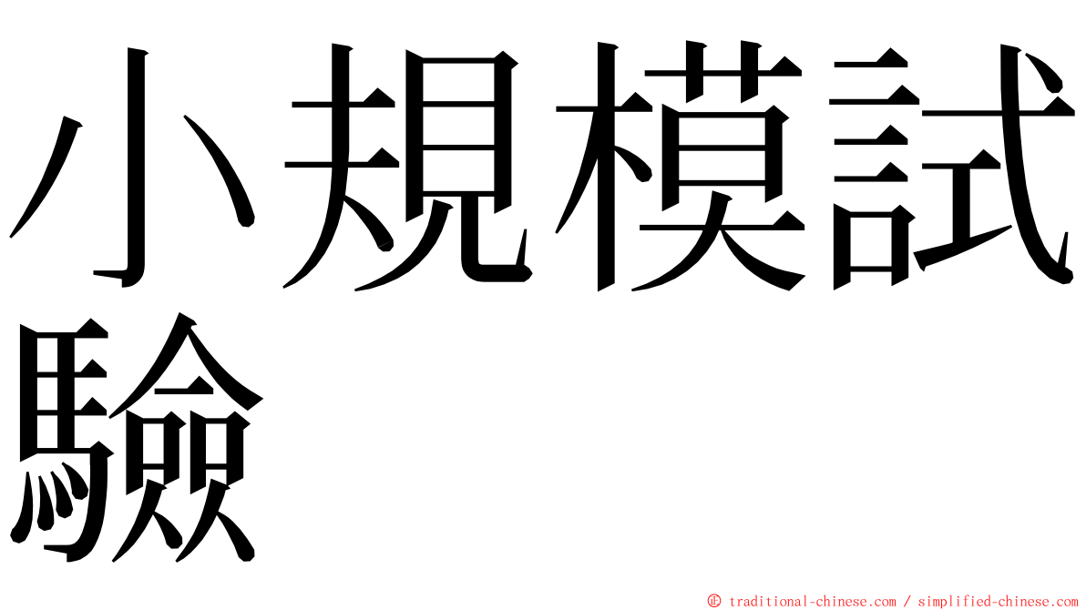 小規模試驗 ming font