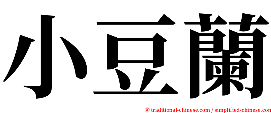 小豆蘭 serif font