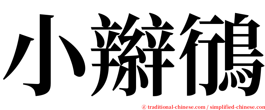 小辮鴴 serif font