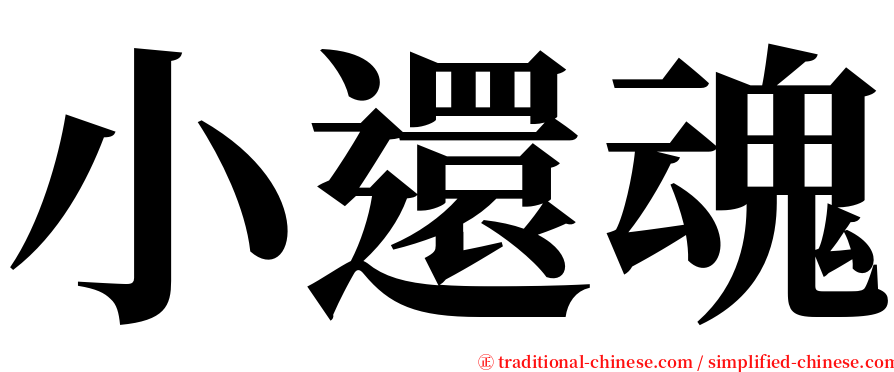 小還魂 serif font