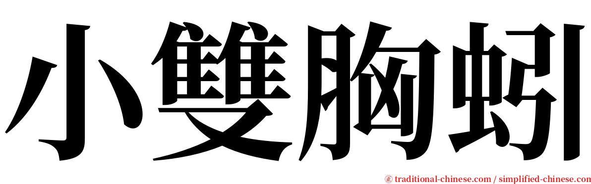 小雙胸蚓 serif font