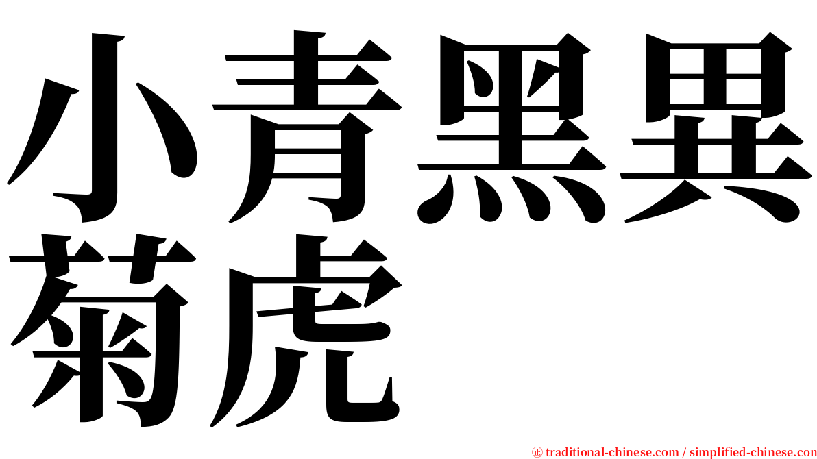 小青黑異菊虎 serif font