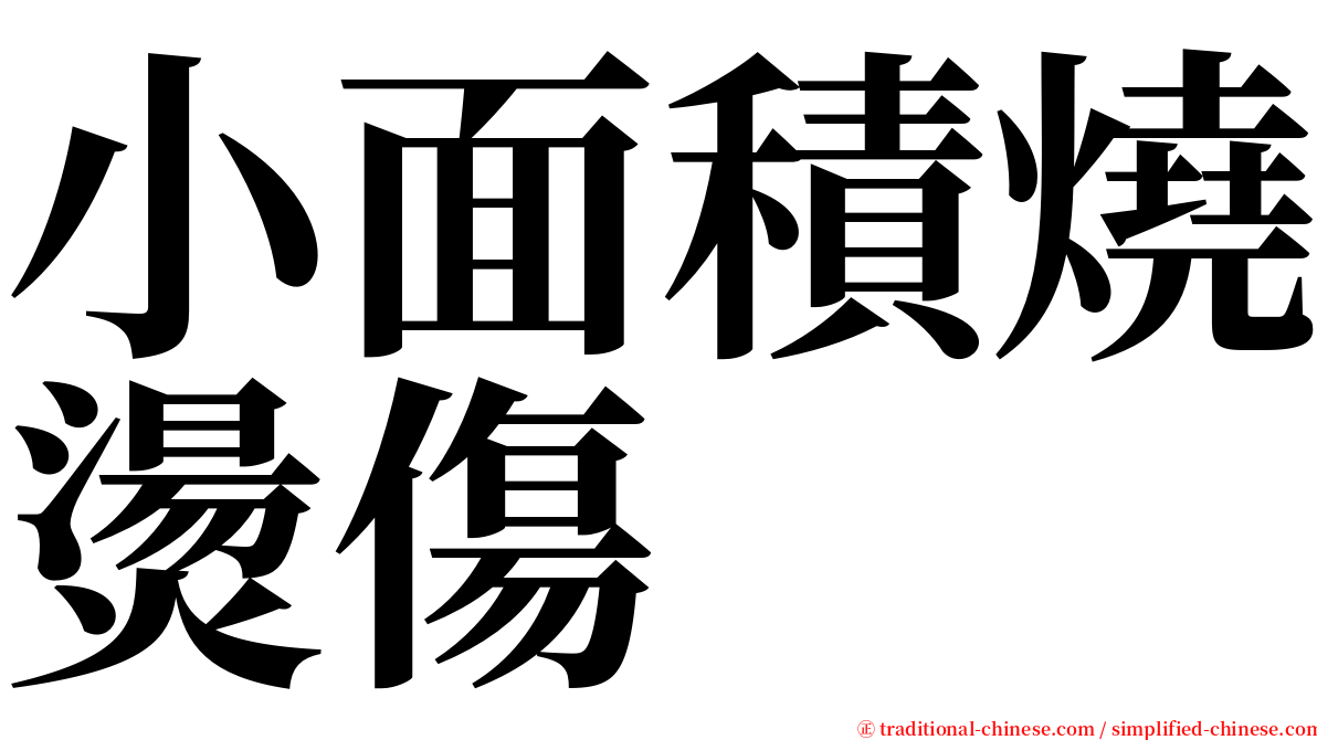 小面積燒燙傷 serif font