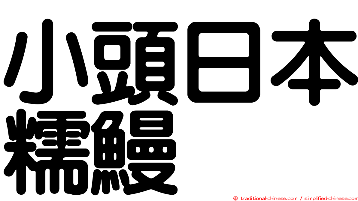 小頭日本糯鰻