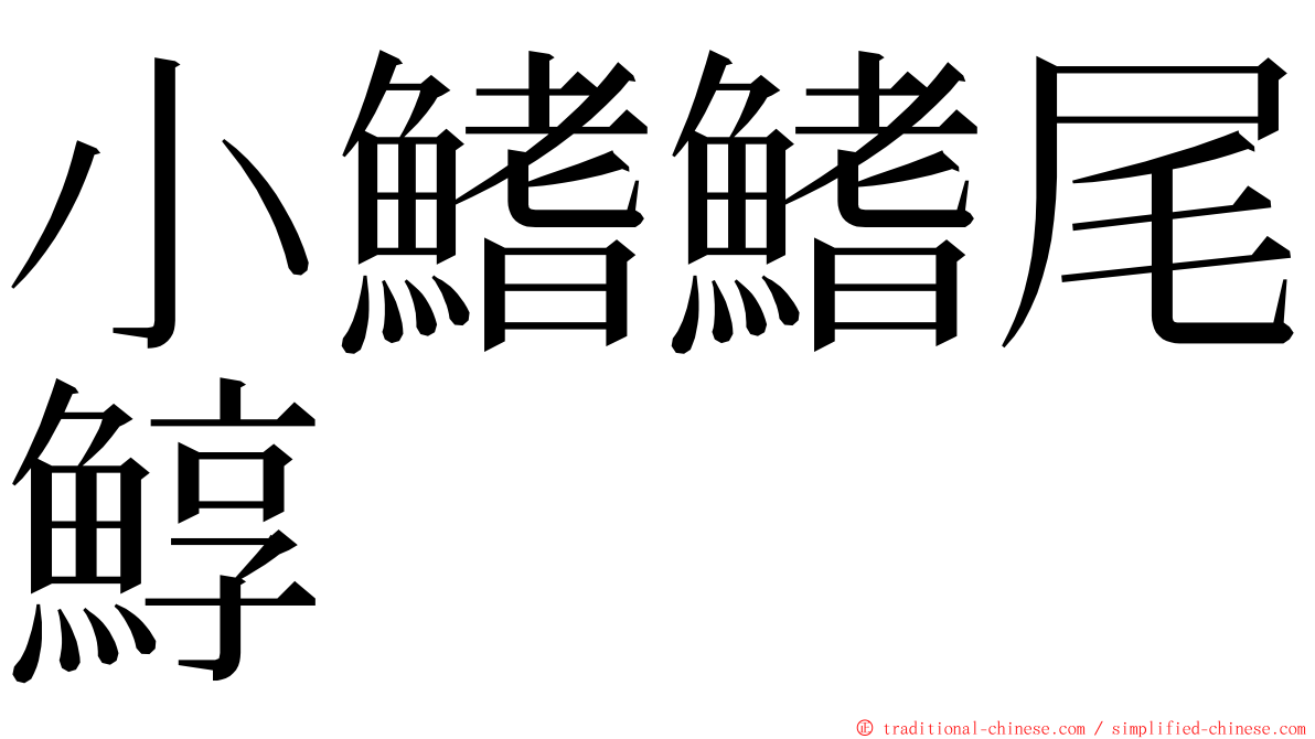 小鰭鰭尾鯙 ming font