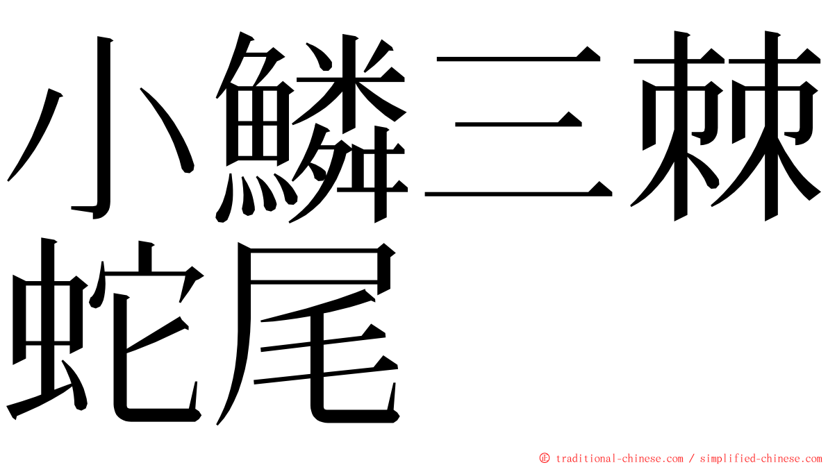 小鱗三棘蛇尾 ming font