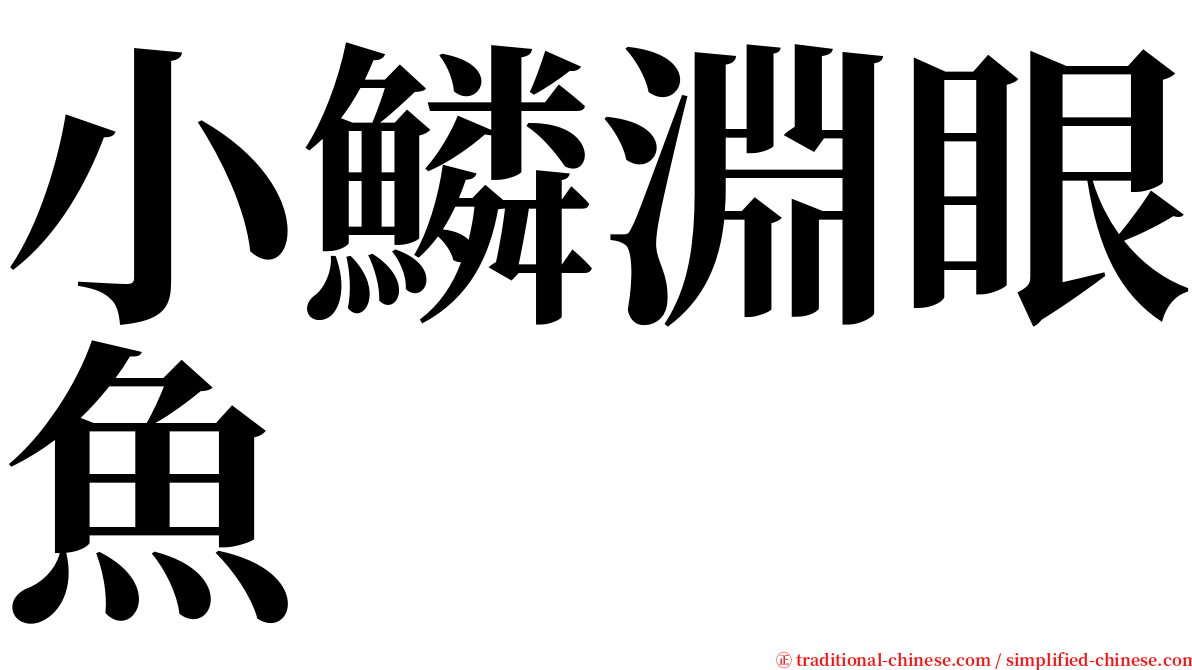 小鱗淵眼魚 serif font