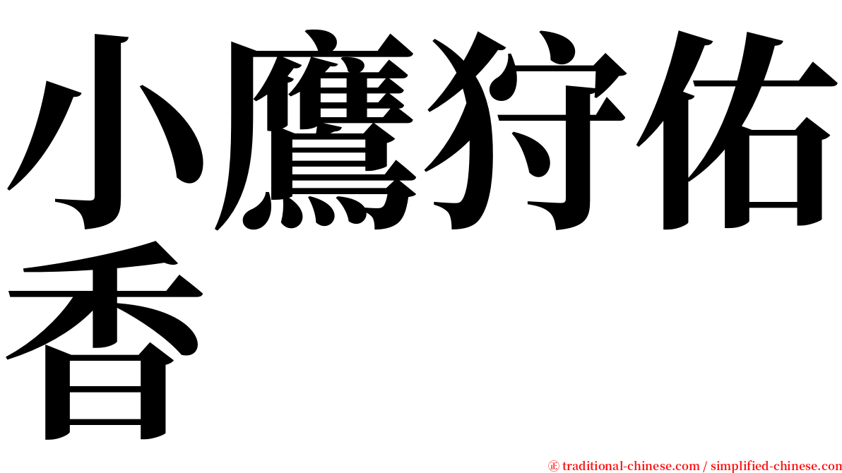 小鷹狩佑香 serif font