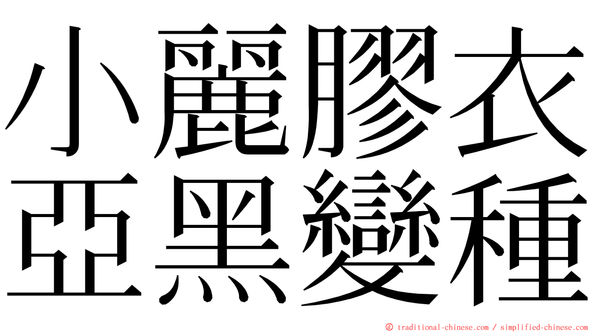 小麗膠衣亞黑變種 ming font