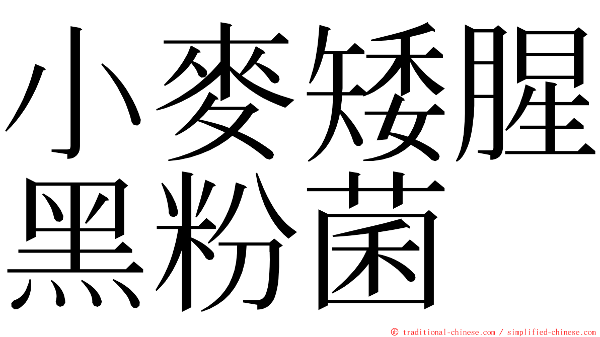 小麥矮腥黑粉菌 ming font