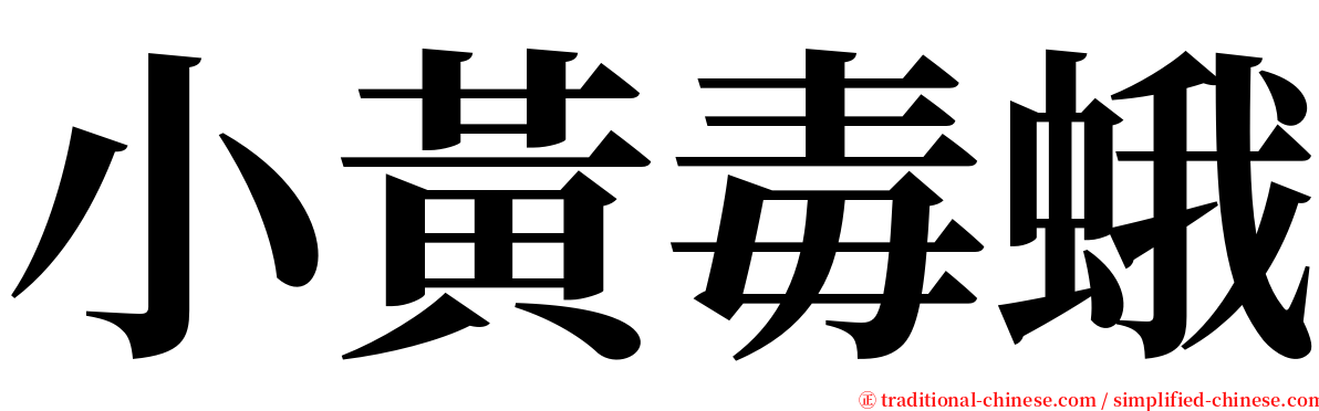 小黃毒蛾 serif font