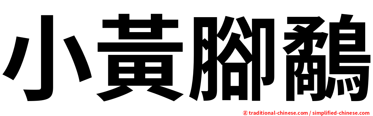 小黃腳鷸