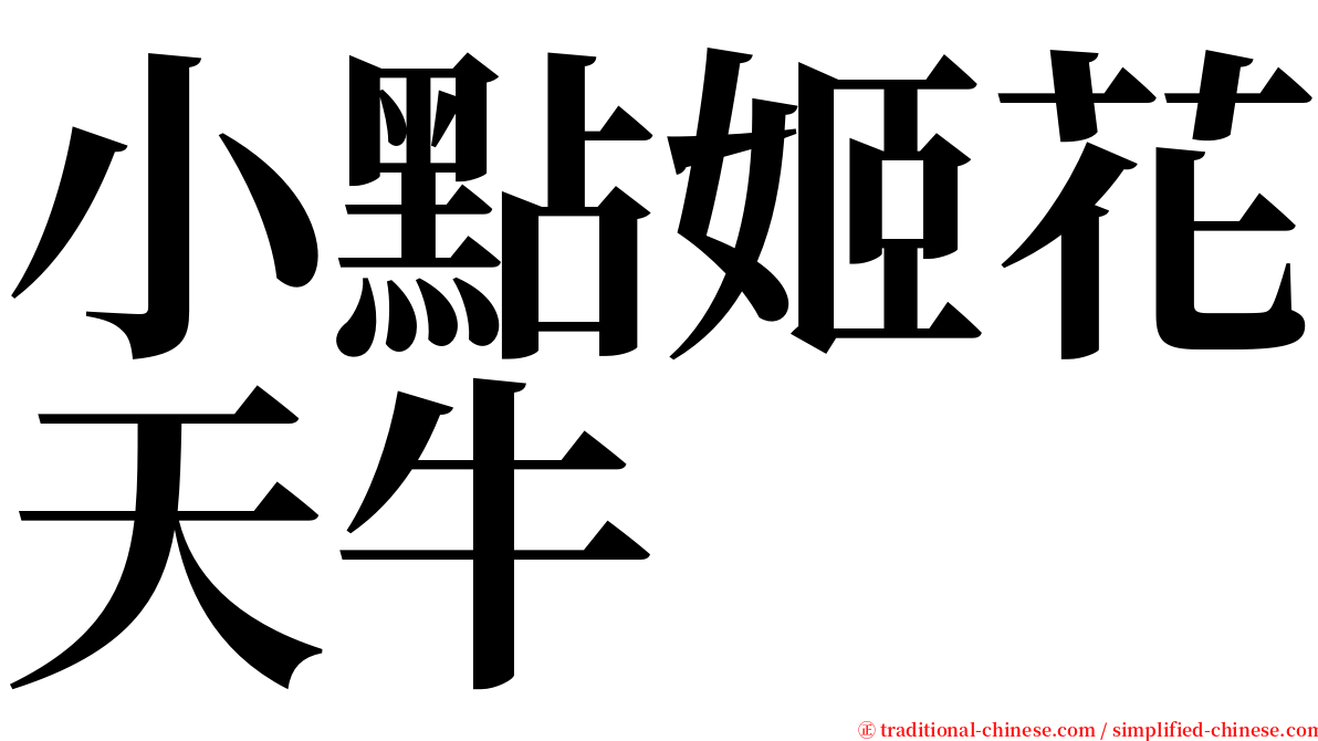 小點姬花天牛 serif font