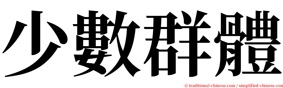 少數群體 serif font