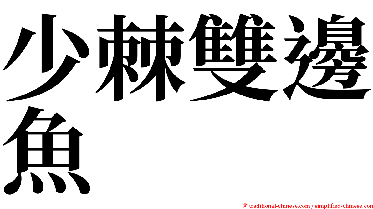 少棘雙邊魚 serif font