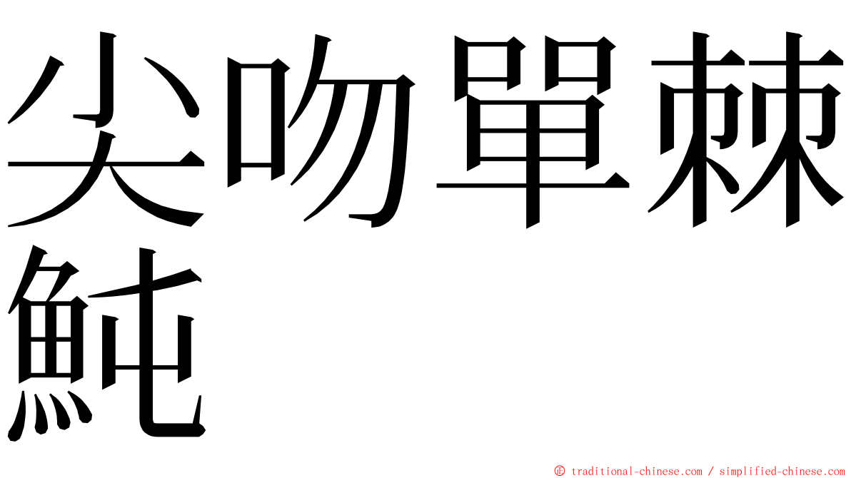 尖吻單棘魨 ming font