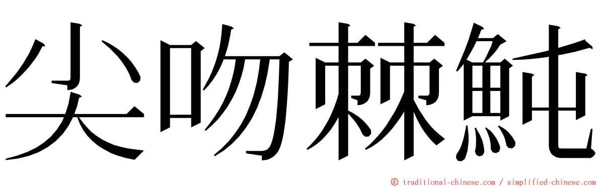 尖吻棘魨 ming font