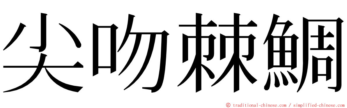 尖吻棘鯛 ming font