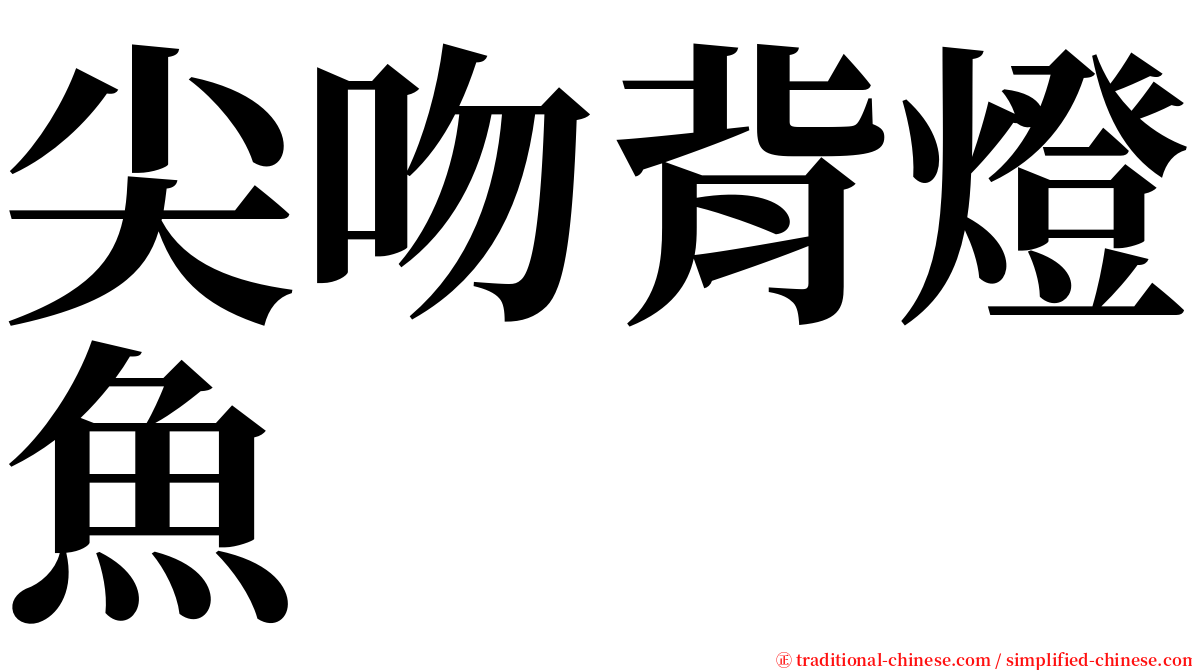 尖吻背燈魚 serif font