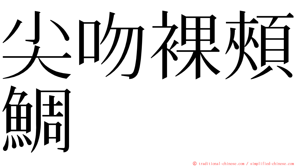 尖吻裸頰鯛 ming font