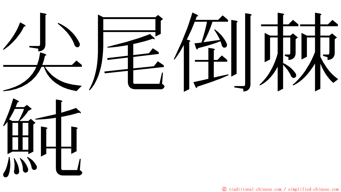 尖尾倒棘魨 ming font