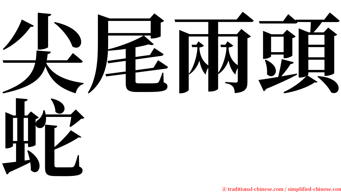 尖尾兩頭蛇 serif font