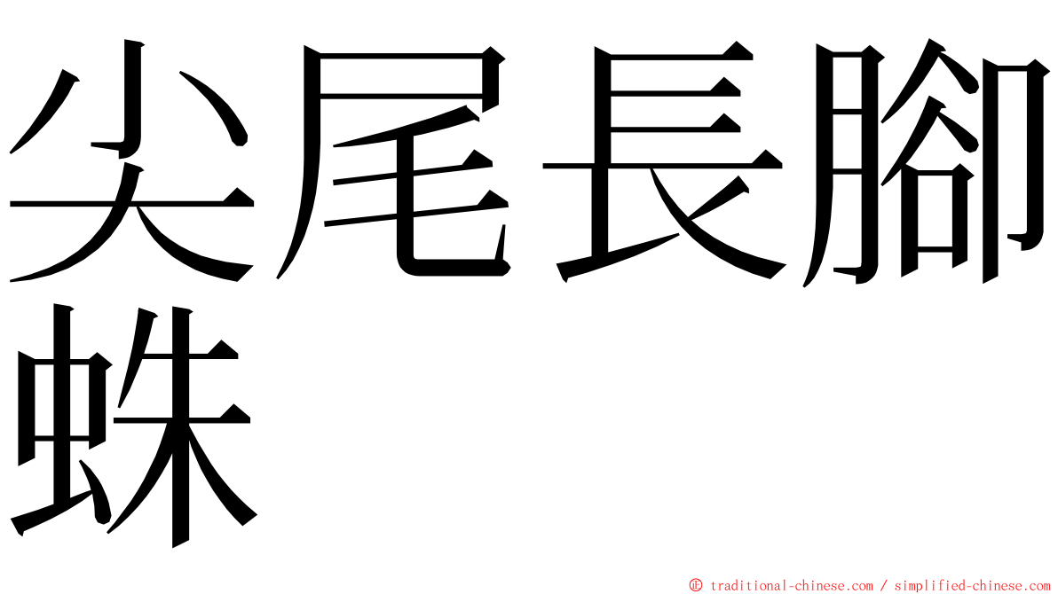 尖尾長腳蛛 ming font