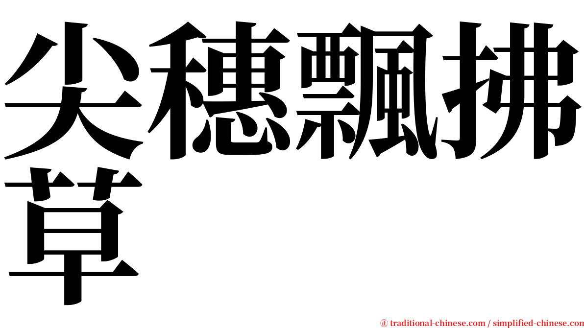 尖穗飄拂草 serif font