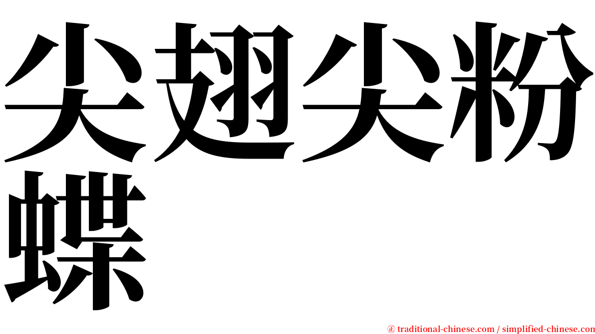 尖翅尖粉蝶 serif font