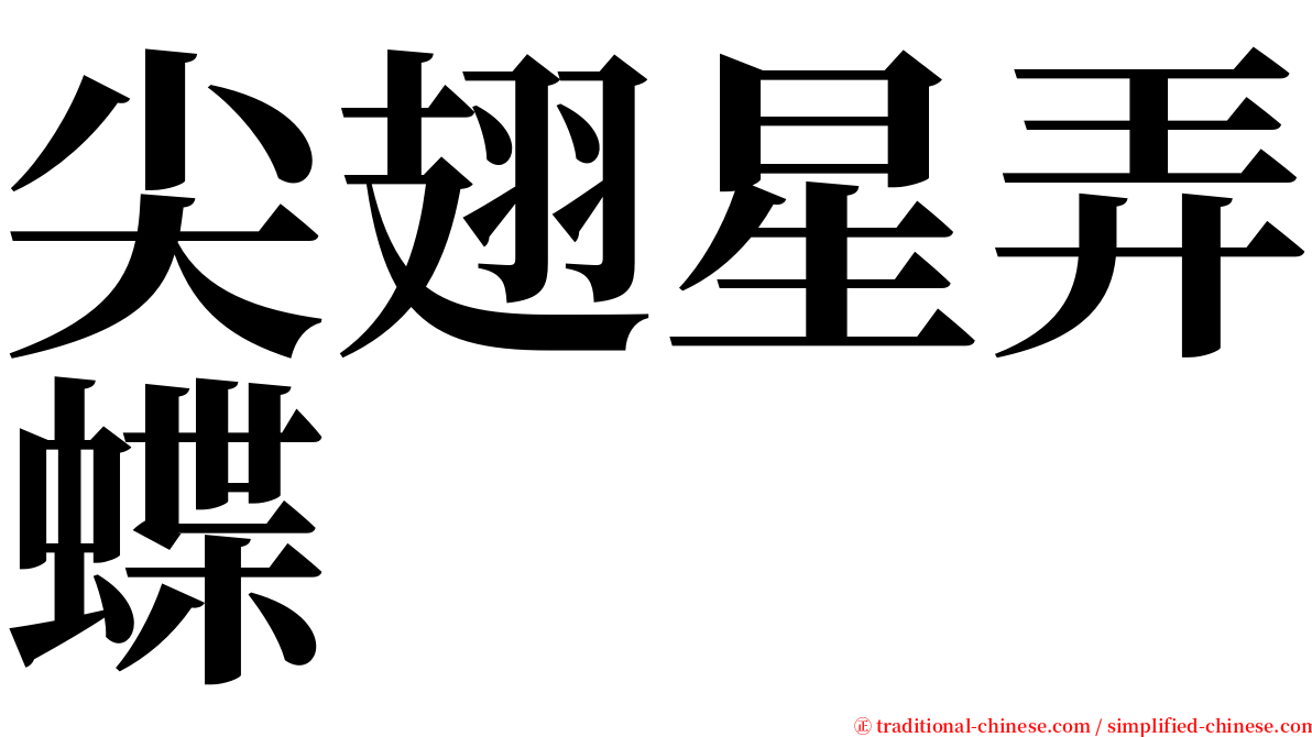 尖翅星弄蝶 serif font