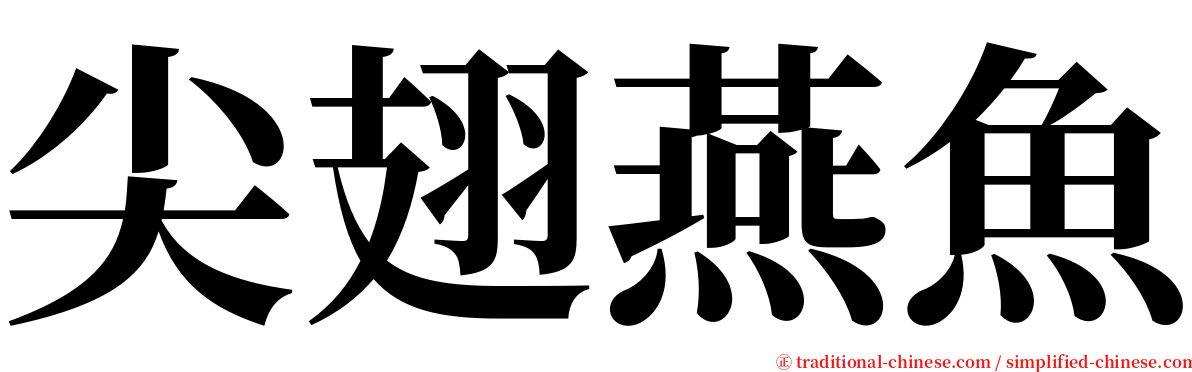 尖翅燕魚 serif font