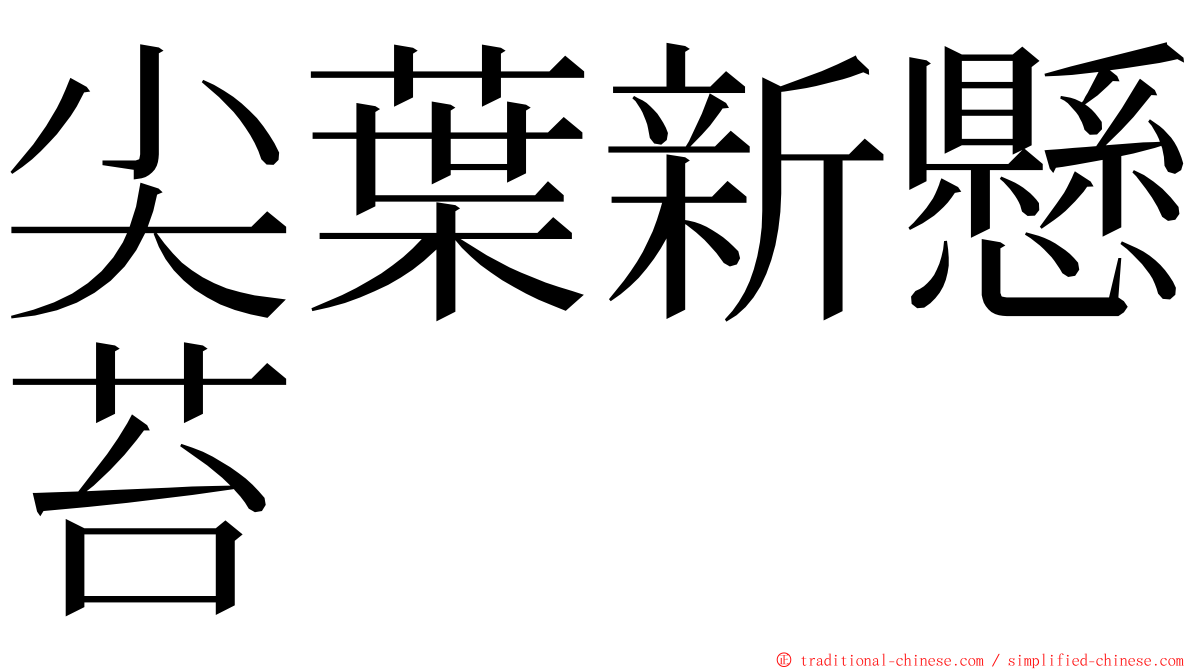 尖葉新懸苔 ming font