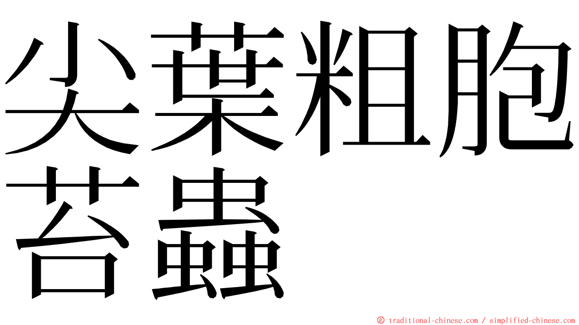 尖葉粗胞苔蟲 ming font