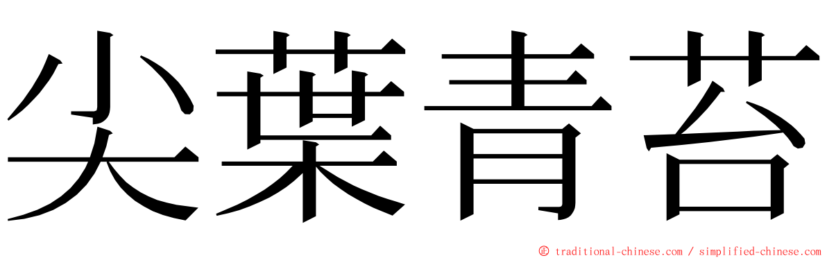 尖葉青苔 ming font