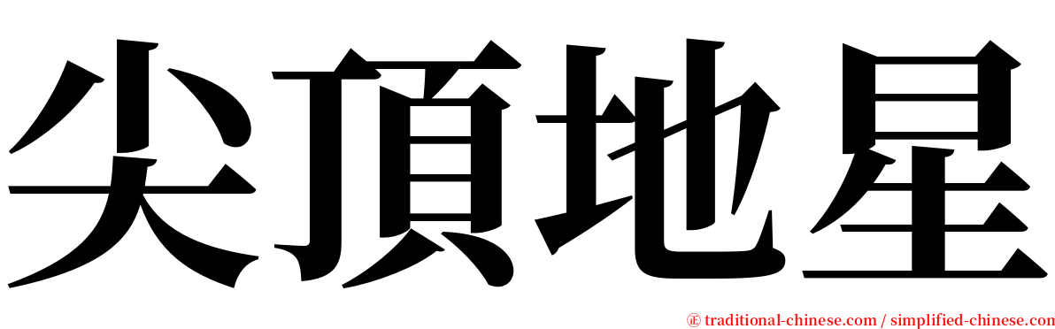 尖頂地星 serif font