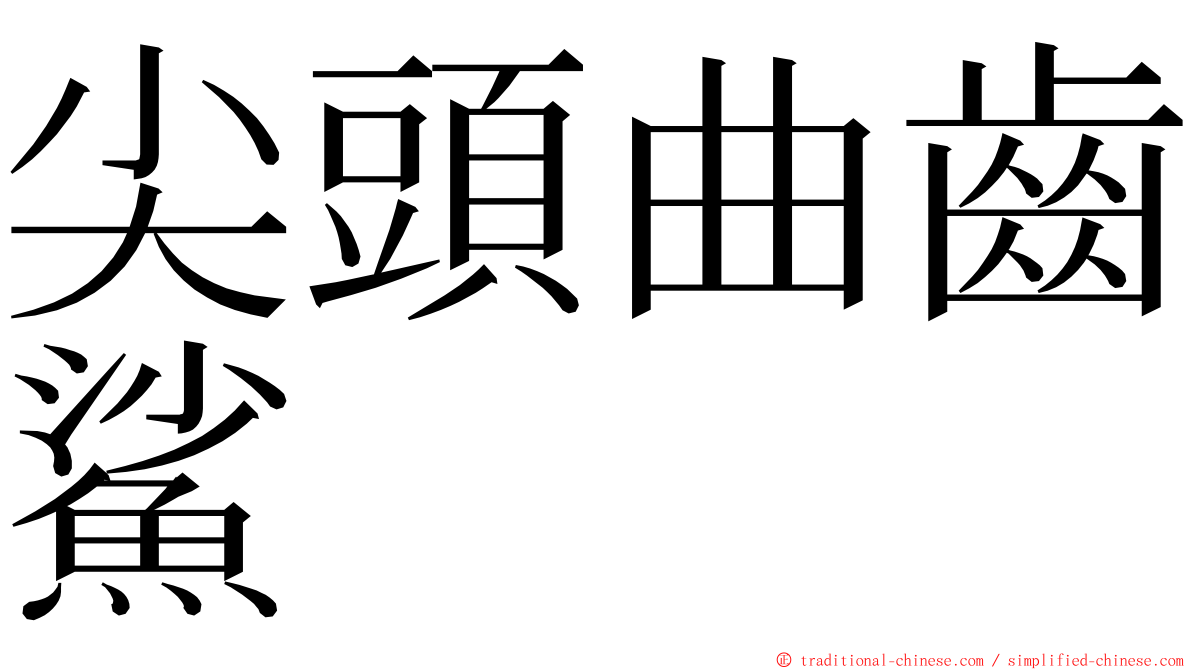 尖頭曲齒鯊 ming font