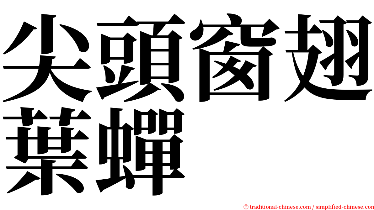 尖頭窗翅葉蟬 serif font