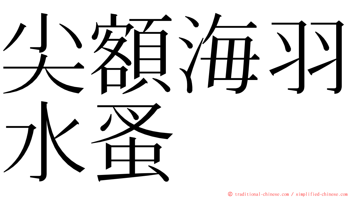 尖額海羽水蚤 ming font