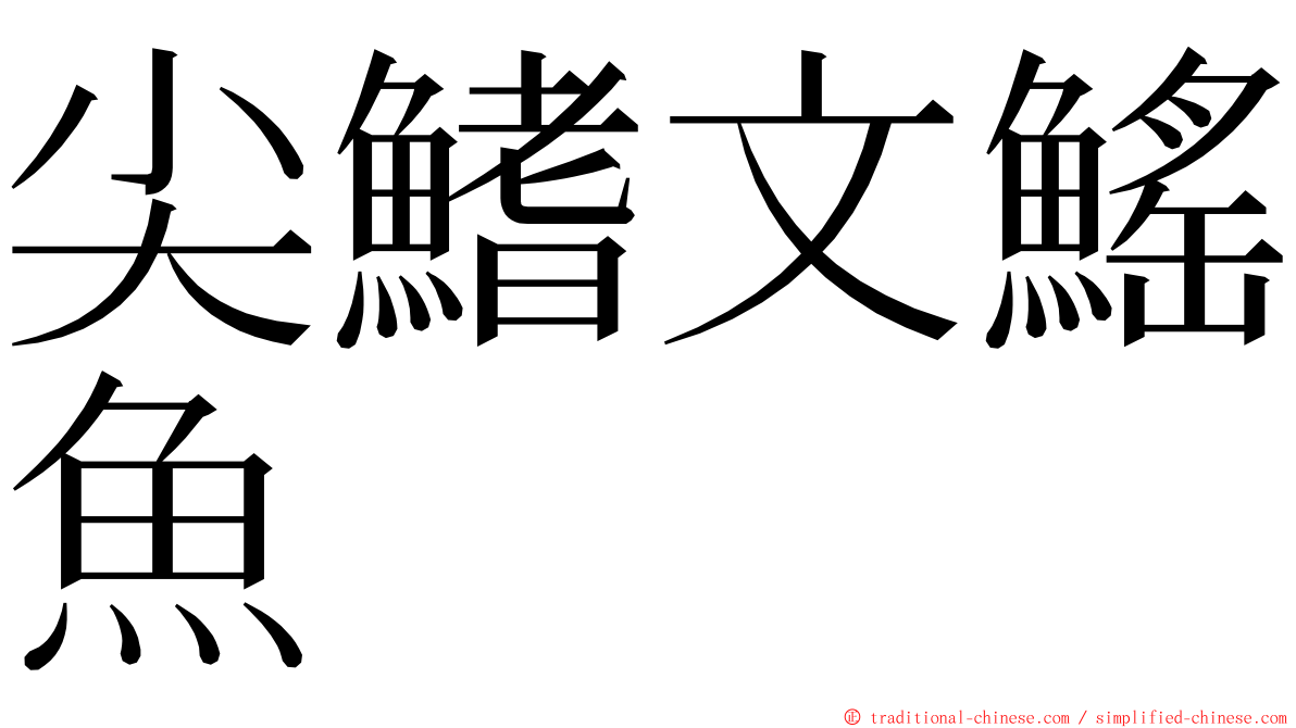 尖鰭文鰩魚 ming font