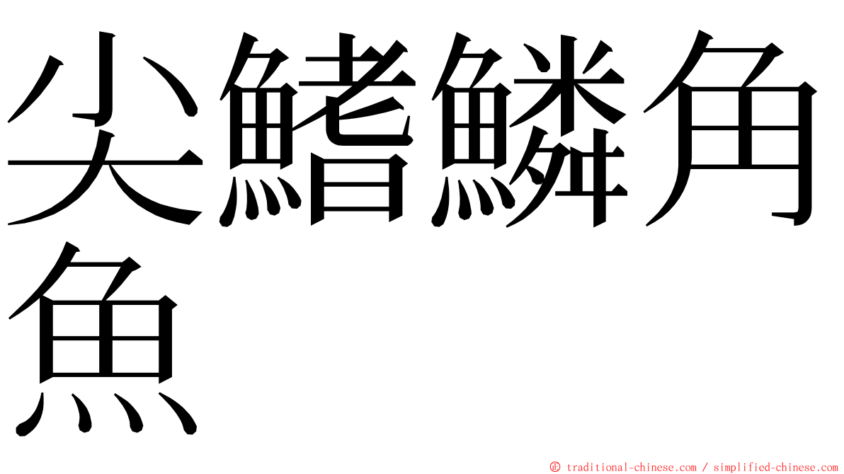 尖鰭鱗角魚 ming font