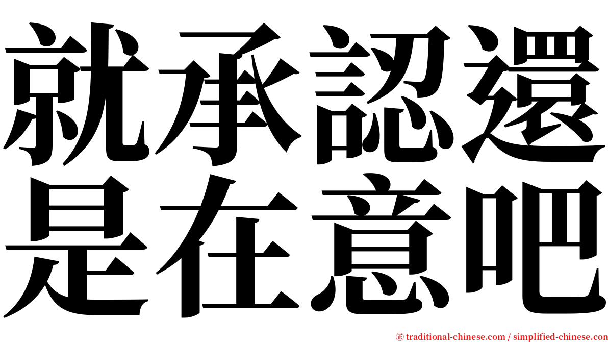 就承認還是在意吧 serif font