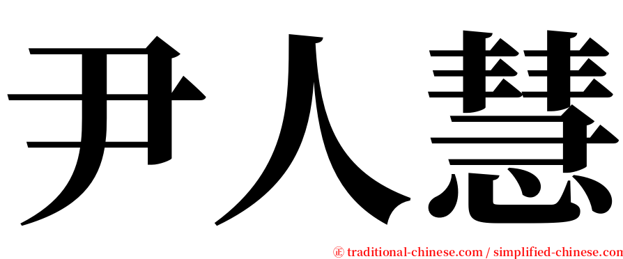 尹人慧 serif font