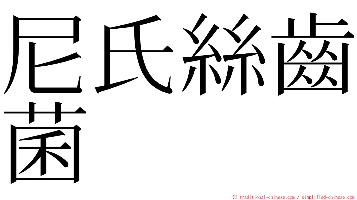 尼氏絲齒菌 ming font