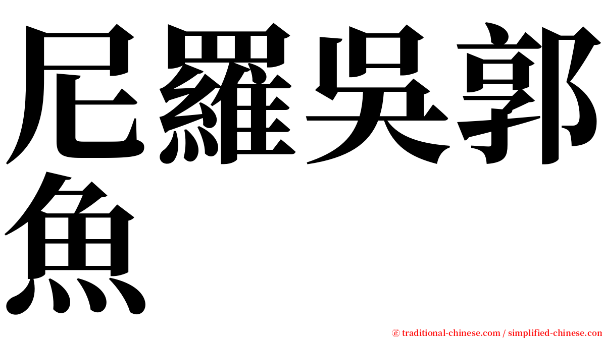 尼羅吳郭魚 serif font