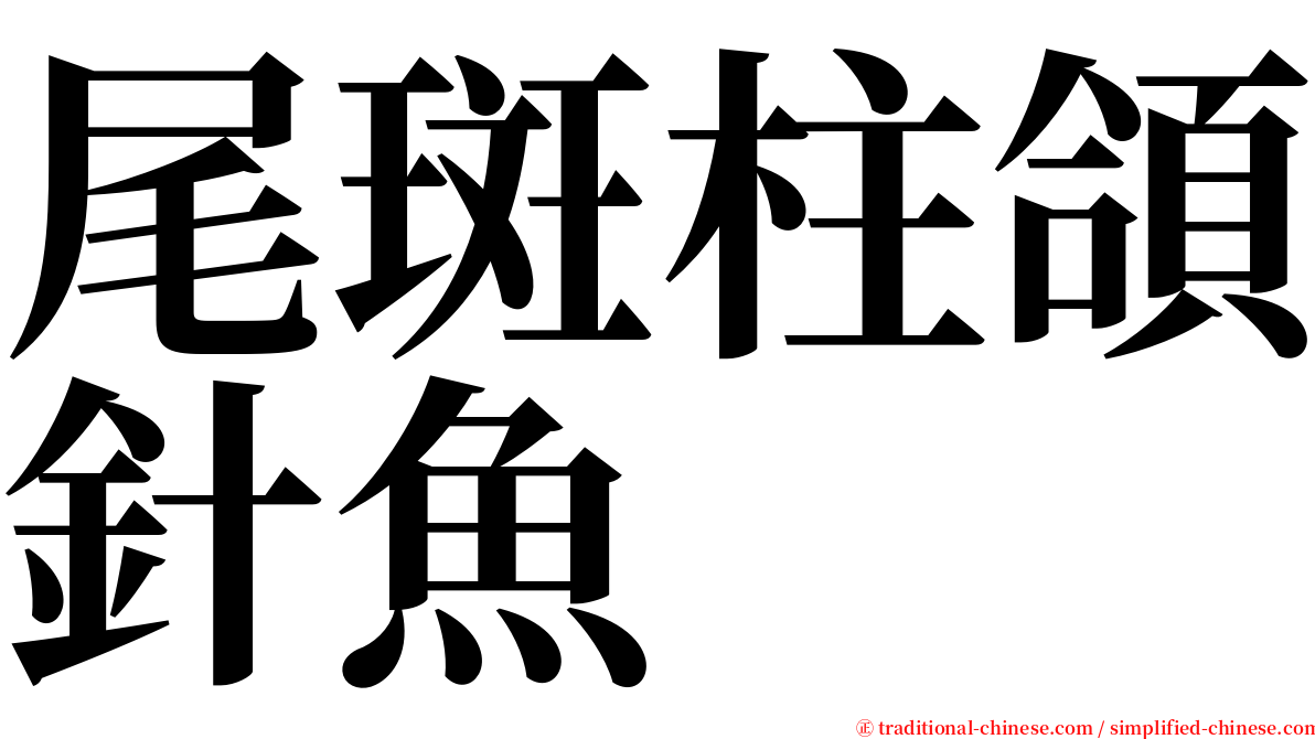 尾斑柱頜針魚 serif font